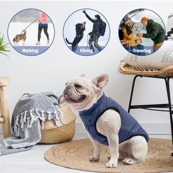 Set of 3 dog quilted puffer
Pet Jackets in Black, Blue, and Navy - Picture 12 of 14